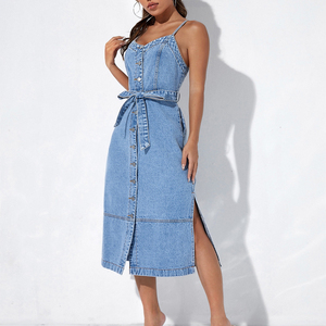 <span class=keywords><strong>Robe</strong></span> en <span class=keywords><strong>jean</strong></span> délavé pour <span class=keywords><strong>femme</strong></span> avec poches obliques et boutons sur le devant, nouvelle collection de robes décontractées en <span class=keywords><strong>jean</strong></span> pour femmes - Product Image 2