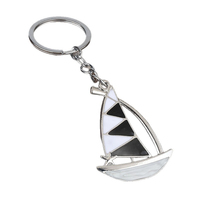 Porte-clés mousqueton 3D en alliage, design créatif et populaire, thème voile, mignon, tendance, léger, cadeau commémoratif d'été pour la plage