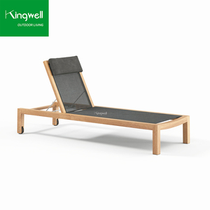 Chaise longue de luxe moderne en teck pour l'extérieur, idéale pour la piscine, la plage, le parc, l'hôtel, la villa ou la cour. - Product Image 5