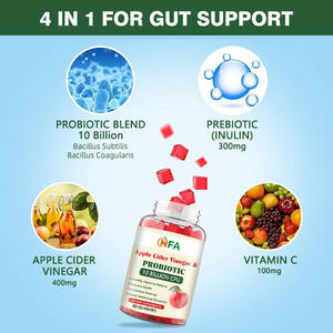 Wholesale Probitic Gummies With Apple Cinder Vinegar Extract Benefit for Adults Boost Immune System Candy Gummy <b>Supplement</b> - Product Image 4