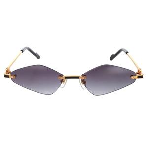 Gafas de Sol Geométricas Modernas sin Montura con Varillas de Metal Chapadas en Oro y Lentes Negras Degradadas, Gafas de Moda Elegantes para Unisex - Product Image 1