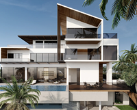 Villa préfabriquée en acier léger galvanisé, style moderne, simple et confortable, 2 étages, 3 chambres, appartement, design 3D