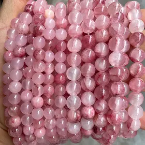 Persian Honey Jade Natural Stone Gemstones Round DIY Beads for Bracelet Necklace Beads for Jewelry making Rose Quartz