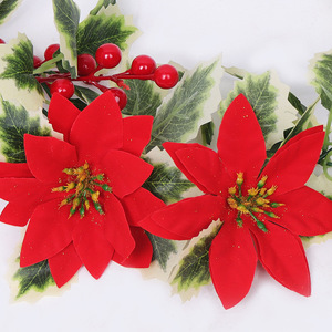 <span class=keywords><strong>พวงมาลัย</strong></span>คริสต์มาสประดับตกแต่งงานปาร์ตี้ ขนาด 2 เมตร สี<span class=keywords><strong>แดง</strong></span>เขียว ประดับด้วยผลเบอร์รี่เทียม ขอบสีขาว - Product Image 4