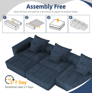 Modern Oversized Modular Sectional <b>Sofa</b> Sparkling Chenille Fabric Sponge Soft Cushion DIY Combination Tufted Apartment Hotel Use - Product Image 6