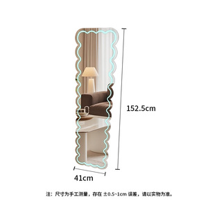 Acrylic Full Length Mirror Led Lighted Decorative Modern Style Freestanding Custom Shape <b>Bedroom</b> Wall Mirror - Product Image 4