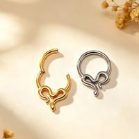Anneau clicker articulé en titane G23 ASTM F136 16G pour septum, nez, oreille et daith