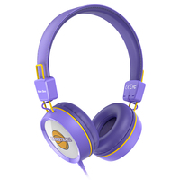 Audífonos Plegables con Cable de 3.5mm Color Morado para Niños, Auriculares Infantiles para Estudio y Aprendizaje en Línea, Venta al Por Mayor