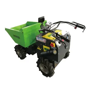 Mini Raupe ucuz Mini elektrikli Mini damper dört tekerlekli güç Barrow hidrolik damperli el arabası Buggy beton bahçe 800w * 2