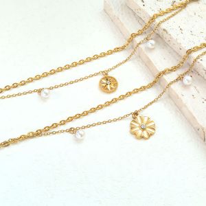 <span class=keywords><strong>Bracelet</strong></span> double couche marguerite en acier inoxydable pour femme, style coréen et japonais, mignon, tendance estivale, cadeau de bijoux en gros - Product Image 4