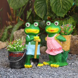 Escultura de Rana de Resina, Decoración de Jardín Impermeable, Adornos de Macetas con Forma de Animales Lindos para Decoración de Patio y Terraza al Aire Libre - Product Image 3