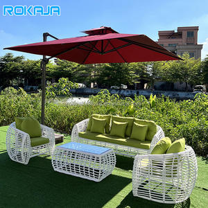 Canapé d'extérieur en <span class=keywords><strong>rotin</strong></span> blanc simple et créatif pour jardin, patio, extérieur creux, meubles à <span class=keywords><strong>pendule</strong></span>, canapé en <span class=keywords><strong>rotin</strong></span> simple imperméable à l'eau et au soleil - Product Image 2