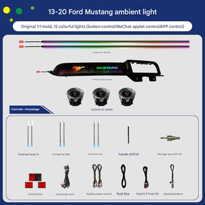 Iluminación Ambiental Interior para Automóvil Ford Mustang 13-20, <span class=keywords><strong>64</strong></span> Colores, Iluminación Dinámica con Control por Aplicación, Iluminación Ambiental Interior Automática - Product Image 4