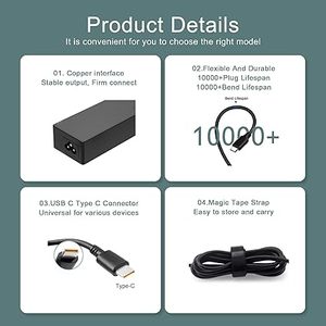 65W USB-C máy tính xách tay Sạc Power <span class=keywords><strong>Adapter</strong></span> thay thế phù hợp cho Lenovo ThinkPad T470 t480 t570 T580 P51S p52s e485 E585 a485 x270 - Product Image 3