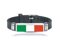 Bracelet en silicone drapeau espagnol en acier inoxydable, ajustable, pour événements commémoratifs, patriotiques et sportifs