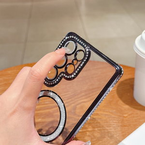 Pour <span class=keywords><strong>Samsung</strong></span> Luxury Electroplated Glitter Diamond Cover <span class=keywords><strong>25</strong></span> <span class=keywords><strong>Ultra</strong></span> Case pour <span class=keywords><strong>Galaxy</strong></span> S24 S23 Plus Caractéristiques de charge sans fil magnétique - Product Image 4