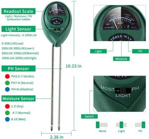 เครื่องวัดความชื้นในดิน,อุปกรณ์ทดสอบความเป็นกรด <span class=keywords><strong>PH</strong></span> เครื่องตรวจจับความชื้นสวนแกดเจ็ตพิเศษเครื่องทดสอบดอกไม้เครื่องมือทำสวน3 In 1 - Product Image 2