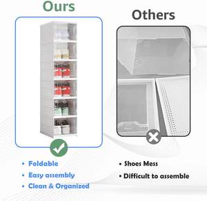 Nouvelles boîtes de rangement à chaussures multicouches transparentes avec logo personnalisé pour le salon - Product Image 3