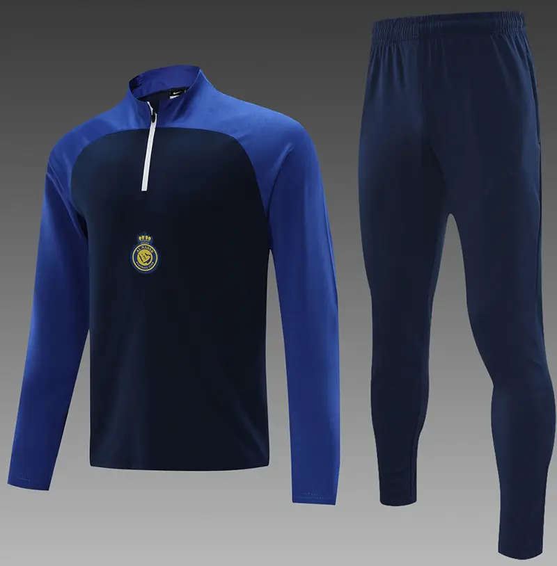 Cr7 Chandal Hombre Marca Saudi Al Nassr Voetbal Naadloze Vrouw Sportkleding Halve Rits Voetbal Trainingspak Custom Logo