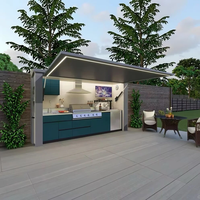 Cuisine extérieure moderne, armoire de rangement résistante aux intempéries pour barbecue, idéale pour maison modulaire, villa de luxe, maison d'hôtes, espace de divertissement extérieur