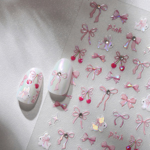 Pegatinas de <span class=keywords><strong>Uñas</strong></span> con Diseño de Lazo de Niña, Ferrite Soft, TL264, Estilo Dulce, Láser Brillante, Ultrafinas, Sin Rastro, Diseño de <span class=keywords><strong>Nubes</strong></span> de Conejo - Product Image 4