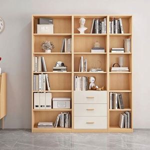 Bibliothèque en bois massif de cerisier classique américain de luxe, bibliothèque de bureau à domicile réglable - Product Image 2