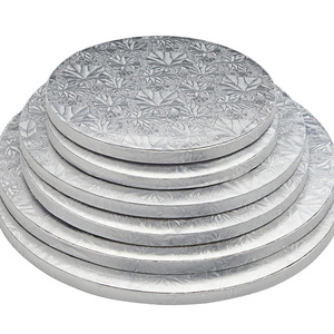 Vente en gros de planches de cercles à gâteau en feuille d'argent personnalisées Base à gâteau 6 8 10 12 pouces en carton tambours à gâteau ronds à bas prix - Product Image 2