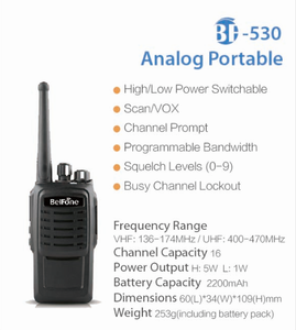 BF-530 <span class=keywords><strong>Radio</strong></span> Di Động Walki Talki <span class=keywords><strong>Radio</strong></span> Hai Chiều Ham Analog <span class=keywords><strong>Vhf</strong></span> <span class=keywords><strong>Uhf</strong></span> Đài Phát Thanh Khẩn Cấp FM - Product Image 6