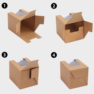 Bán buôn biểu tượng tùy chỉnh bánh bao bì Pastry Donut cupcake tráng miệng giấy Muffin cup tùy chỉnh Bánh hộp với xử lý - Product Image 6