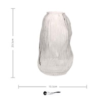 Vase en verre hydroponique haut de gamme nordique fumée gris bleu ondulation élégant Design moderne Transparent pour la décoration de salon à la maison