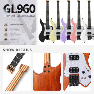 Guitarra eléctrica sin cabezal personalizada de fábrica para viajes y portabilidad con logotipo personalizado, personalización OEM ODM - Product Image 2
