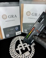Pendentif Hip Hop Personnalisé en Argent 925 et Diamant Moissanite, Design Chiffre Baguette pour Chaîne Maille Cubaine, Pendentifs et Breloques Uniques