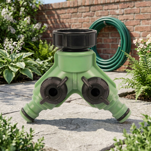 Connecteur de robinet à deux voies connecteur de robinet de raccord de tuyau de contrôle individuel connecteur d'eau de jardin en plastique ABS robinet en plastique rapide - Product Image 2