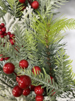 Pas cher Haute Qualité Artificielle 24 Pouces PE Pin Aiguille Floqué Neige Couronne de Noël