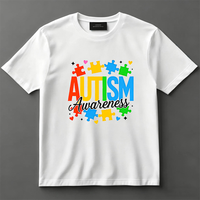 Transferts DTF personnalisés pour la sensibilisation à l'autisme, prêts à être pressés, transferts thermiques à repasser pour t-shirts et vêtements
