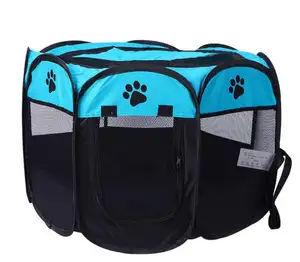 Parc pliable Portable pour animaux de compagnie, tente, chenil, avec couverture d'ombrage à mailles amovible, pour les voyages, à l'intérieur et à l'extérieur