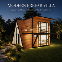 Villa de luxe préfabriquée en conteneur d'acier, design moderne, étanche, alimentée à l'énergie solaire, écologique, appartement, mini-maison pour complexe hôtelier et jardin