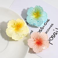 Pince à Cheveux Griffe Florale pour Femmes et Filles en Matériau PC, Clip Latéral Fleuri Dégradé pour Coiffure Demi-Queue, Quotidien et Fêtes