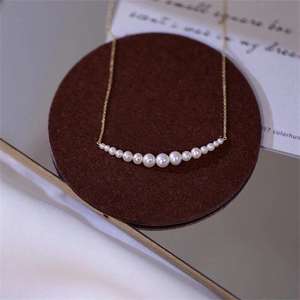 Collier ras du cou Zhizhen style simple avec perles de culture d'eau douce dégradées et plaqué or 14 carats - Product Image 1