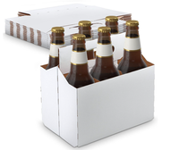 Boîte à bière en carton ondulé kraft rectangulaire, haute qualité, personnalisée, écologique, recyclable, robuste, avec compartiments, impression flexographique quadricolore LEBO