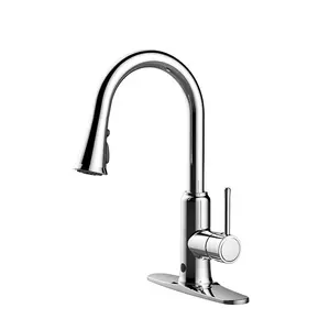 Hot and Cold Touchless Sensor Kitchen Faucet Kitchen Sensor Faucet Tap with Pull Out Water Flexible Hose