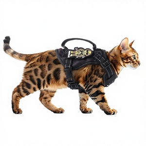 สายรัดอกสัตว์เลี้ยงแบบสะท้อนแสง ระบายอากาศได้ดี ทำจากไนลอนอ๊อกซ์ฟอร์ด ปลดเร็ว ป้องกันการหลุดรอด สายจูงแบบกันหลุด สำหรับแมวตัวเล็ก แบบเสื้อกั๊ก สวมใส่ง่าย - Product Image 2