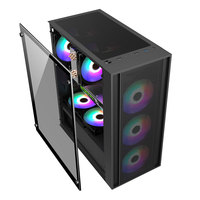 Lovingcool Professional E-sports PC Case RGB Cooler Fan Case Mid Tower ATX Desktop Game Computer Case With Side Panel Window