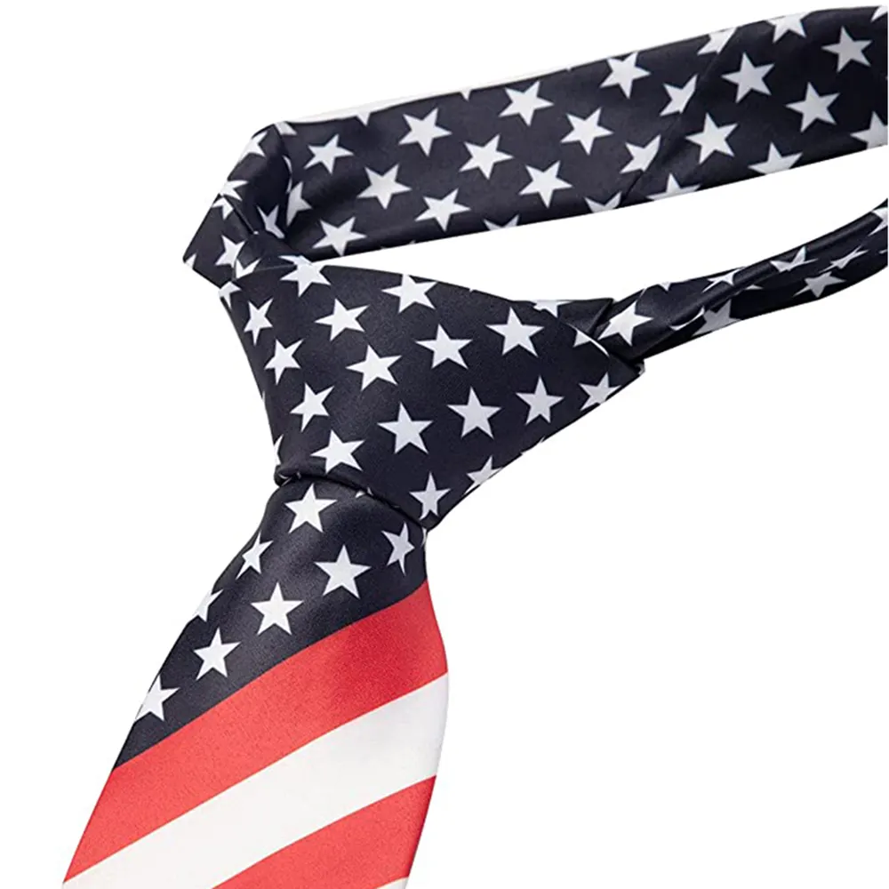 Men's Classic Stripe Star American Flag Necktie USA Flag US Patriotic Neck Tie College Daily Neckties Formal Party Suit Necktie