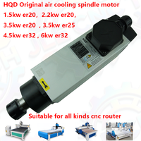 Moteur de broche CNC JLE HQD 4,5 kW 220 V 380 V, refroidi par air, ER32 7008 7002, pour gravure sur bois et routeur