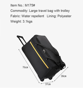 Unisex New Multifunctional 100L 2-<b>Wheel</b> Durable Travel Trolley Luggage Bag <b>Backpack</b> Rucksack Compressible Shoulder Straps - Product Image 4