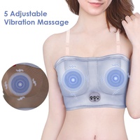 Elektrisches Brustmassagegerät für Frauen zur Heimanwendung Kabellos mit Wärme und Vibration PU+Baumwolle & Leinen Material 1200mAh Akku 20-40dB Leise
