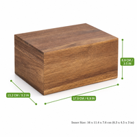 Boîte en bois avec couvercle à charnières, élégante, en bois dur à grain foncé, étui à souvenirs pour cadeaux professionnels de luxe