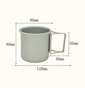 Taza de Camping de Aluminio DFC45, Taza de Café con Asas Plegables de 250 ml, Taza Pequeña Ultraligera para Acampar, para Cocinar al Aire Libre y Hacer Senderismo - Product Image 6