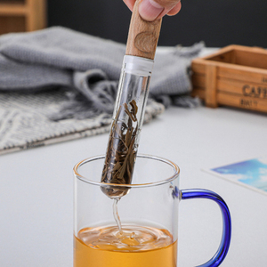 Infusor de filtro de té de tubo de ensayo de vidrio transparente al por mayor para té de hojas sueltas - Product Image 1